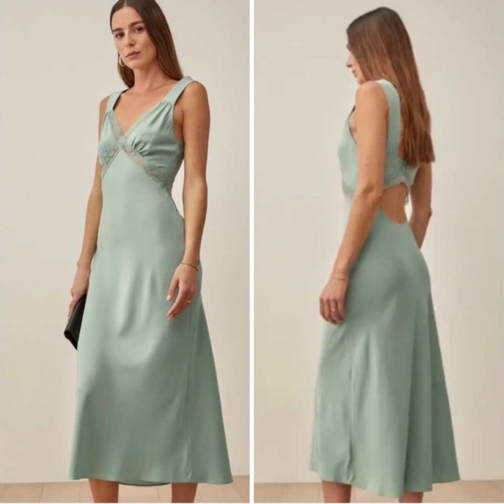 Reformation Provence Dress in Celadon size Medium